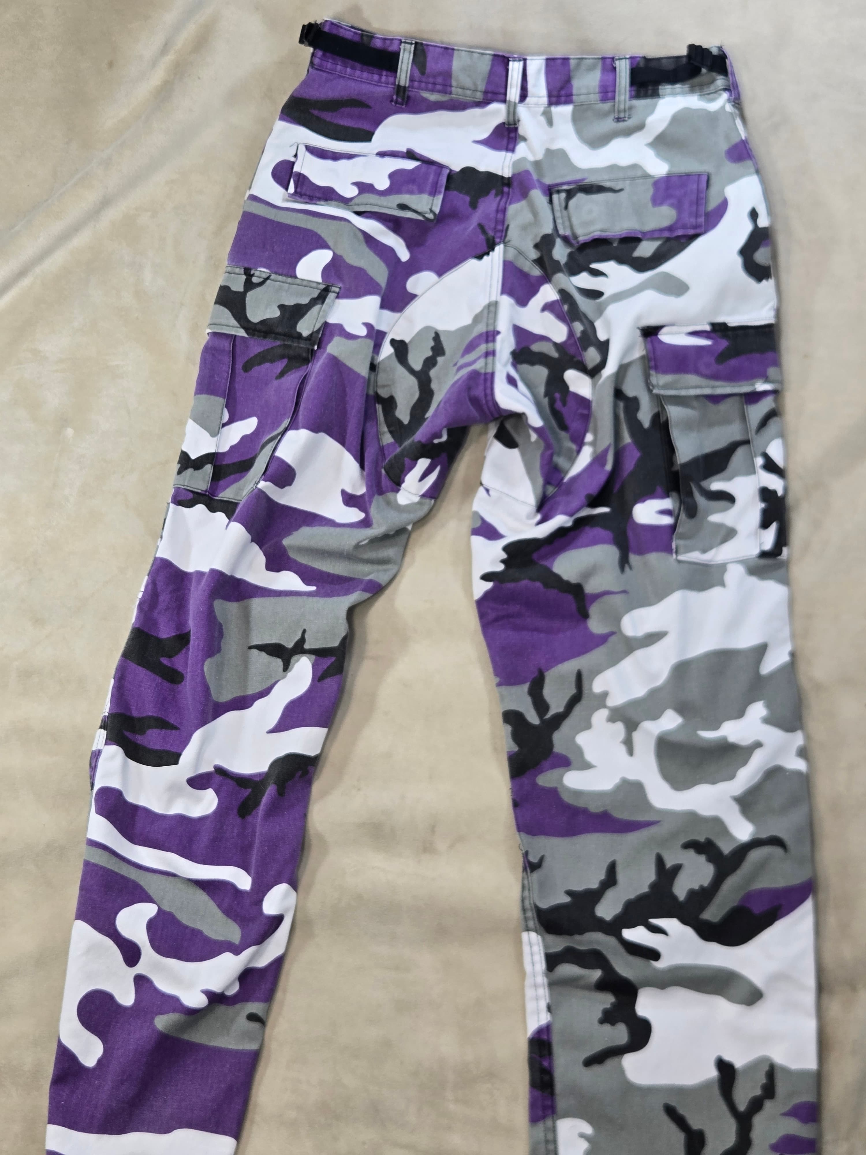 Vintage Purple Camo Matching Set: Cargo Pants & Bucket Hat Y2K Streetwear - Thumbnail 3