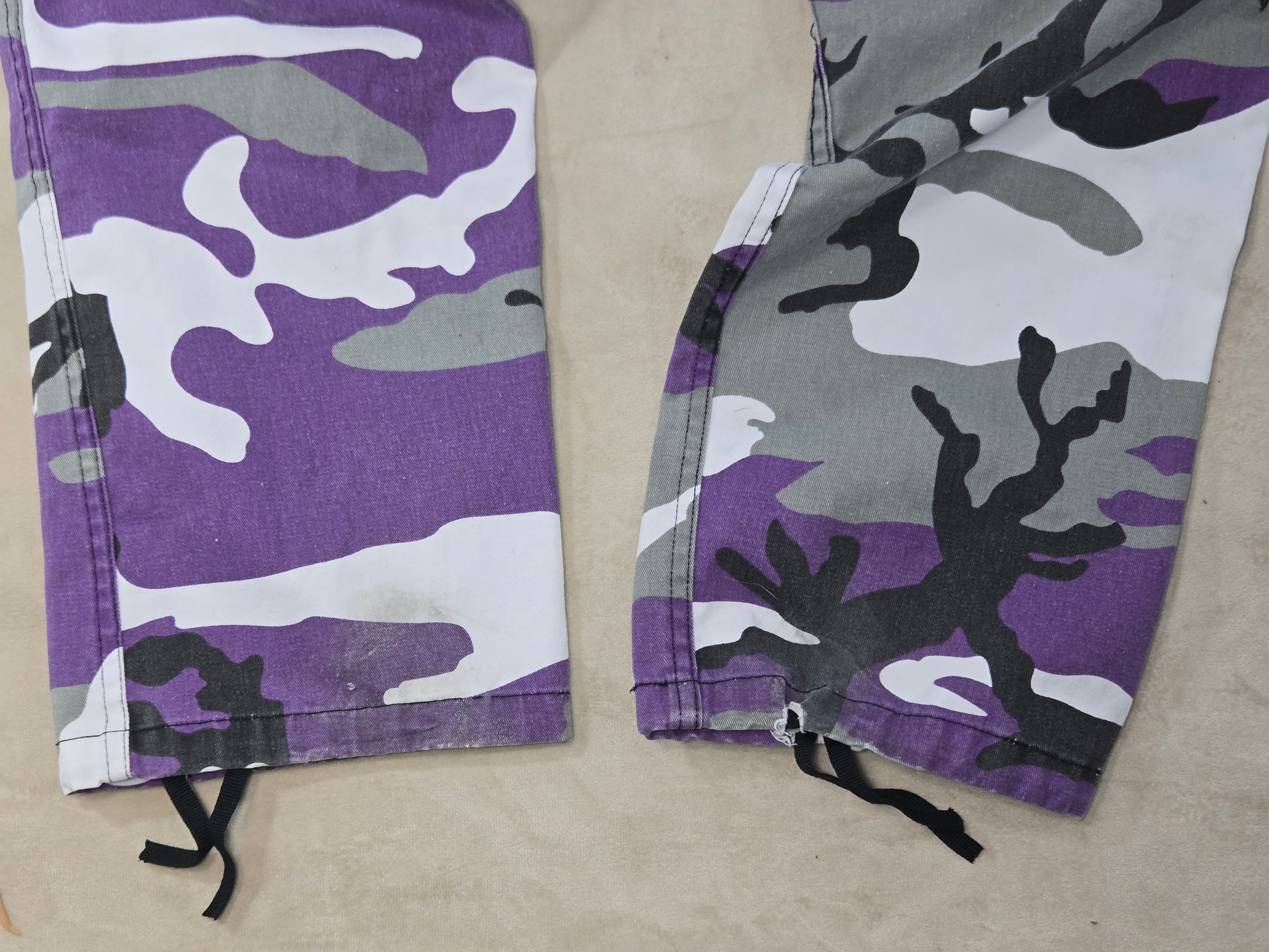 Vintage Purple Camo Matching Set: Cargo Pants & Bucket Hat Y2K Streetwear - Thumbnail 14