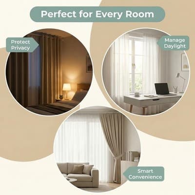 Smart Curtains Opener Bluetooth Device for Home Office - 20W Motor, Rechargeable - Thumbnail 8