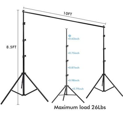 SLOW DOLPHIN 10x8.5 ft Studio Photography Background Support Kit with Lights - Thumbnail 2