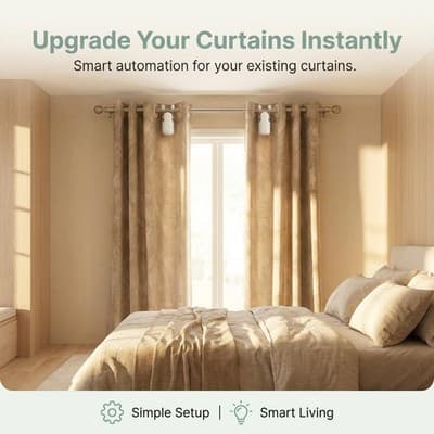 Smart Curtains Opener Bluetooth Device for Home Office - 20W Motor, Rechargeable - Thumbnail 2