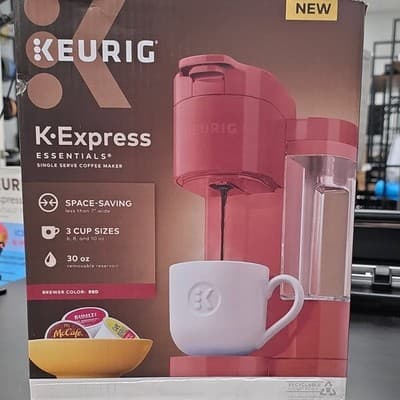 Keurig K-Express Essentials Pod Coffee Machine, K-Cup Compatible, Red