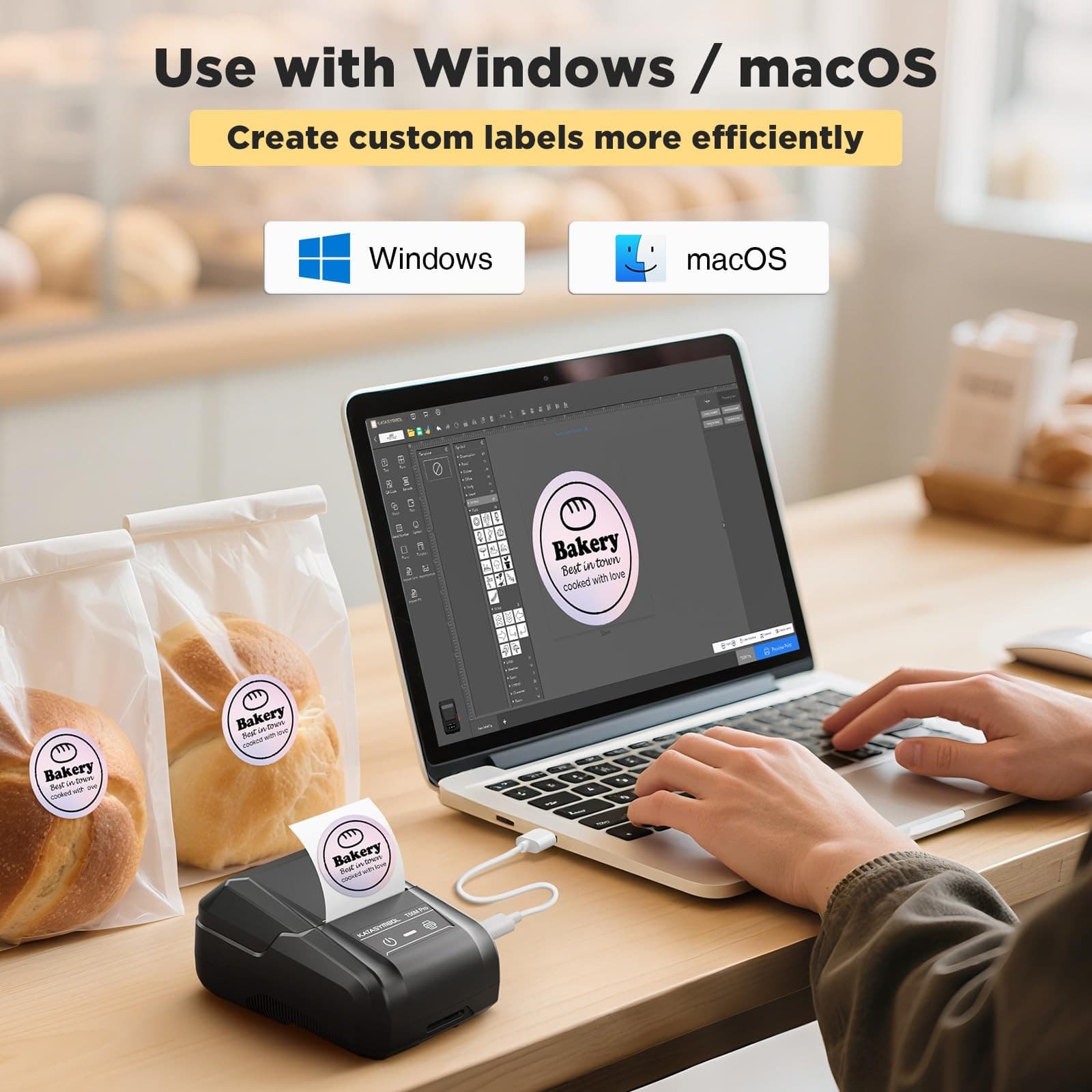 Bluetooth Label Maker SUPVAN T50M Pro, Waterproof, Inkless, 660+ Icons - Thumbnail 5