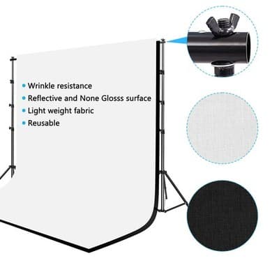 SLOW DOLPHIN 10x8.5 ft Studio Photography Background Support Kit with Lights - Thumbnail 5