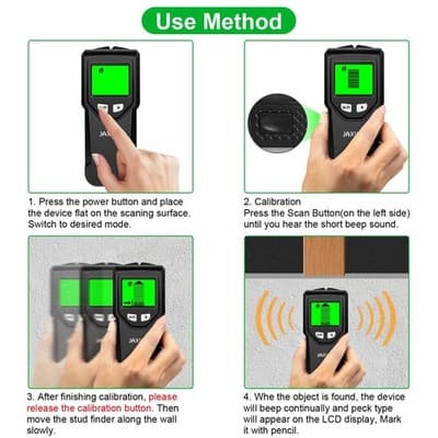 5-in-1 Stud Finder Wall Scanner with HD LCD for Wood, Metal, and Wires - Thumbnail 8