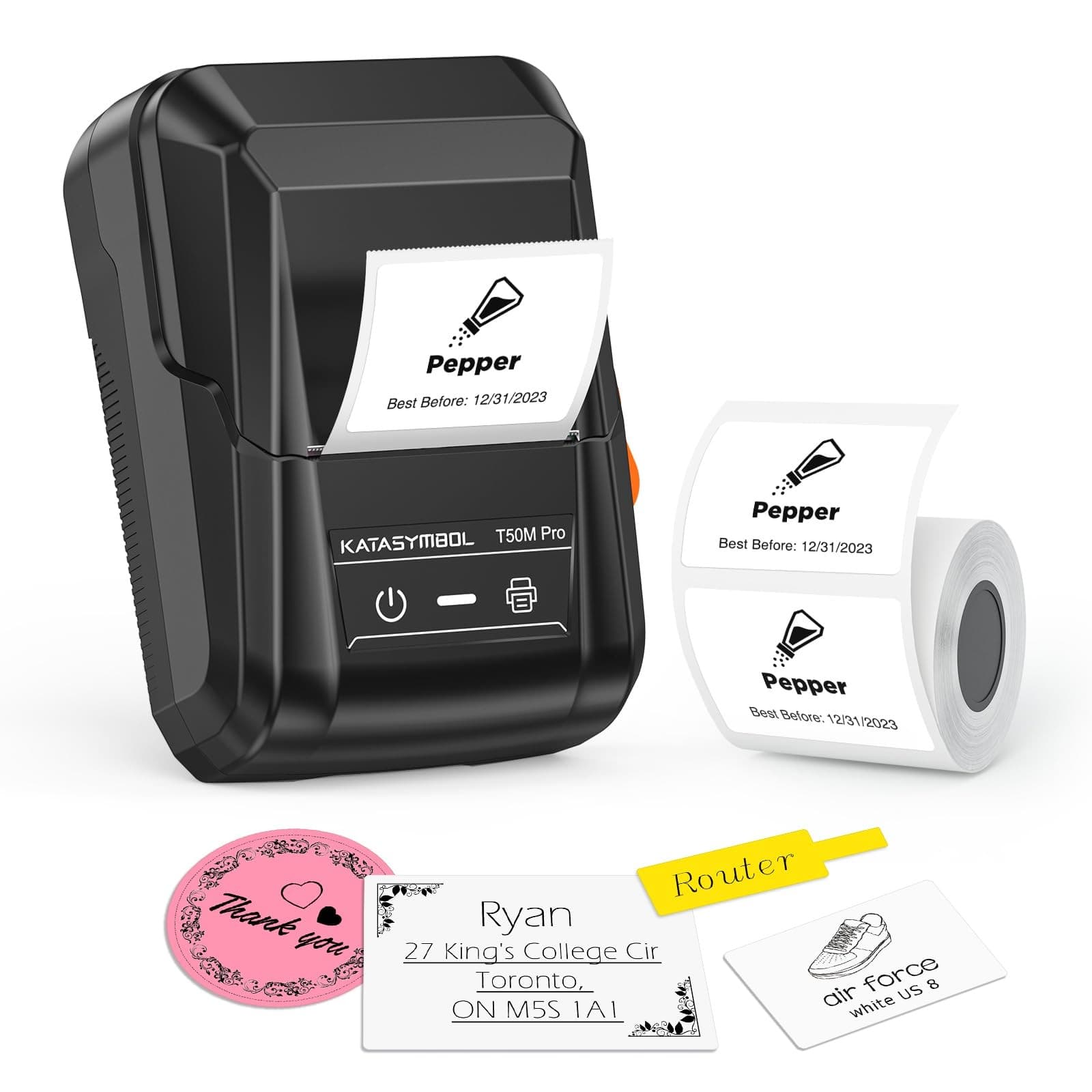 Bluetooth Label Maker SUPVAN T50M Pro, Waterproof, Inkless, 660+ Icons