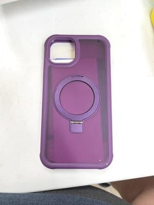 Purple Matte Plastic Ring Back Case for iPhone 15 Cell Phone Case