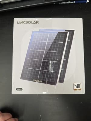 Dual 5W Solar Panels for Ring Camera Doorbell, All-in-1 Glass Solar Middle-5W*2