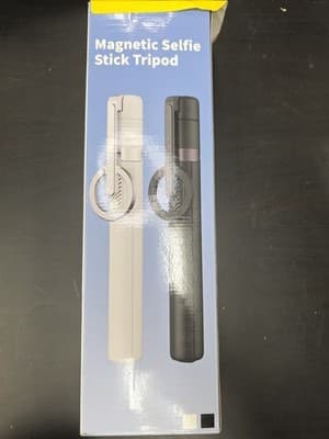 Magnetic Selfie Stick Tripod with Aluminum Strong Magnetic Holder Black