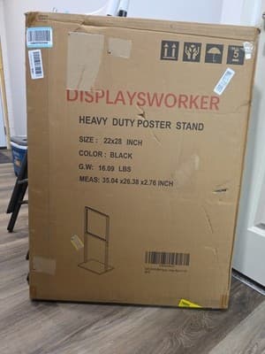 DISPLAYSWORKER Double-Sided Slide-In Pedestal Floor Sign Stand 56" Black