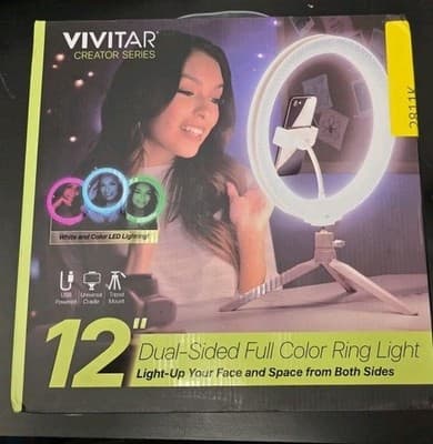 Vivitar Creator Series 12" Dual Sided Full Color Light Ring W/ Tripod & Cradle