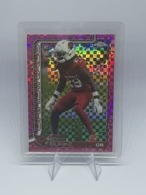 Topps 2025 Chrome Denzel Burke Arizona Cardinals #368 RC Hot Pink X-fractor