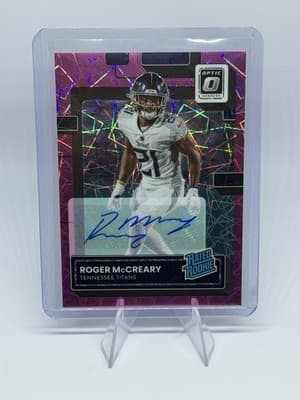 Panini 2022 Donruss Optic Roger McCreary Titans #259 Pink Velocity🔥Auto🔥/50 RC