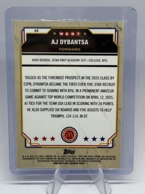 Topps Chrome 2025 McDonald's All American AJ Dybantsa BYU Cougars #45 - Thumbnail 2