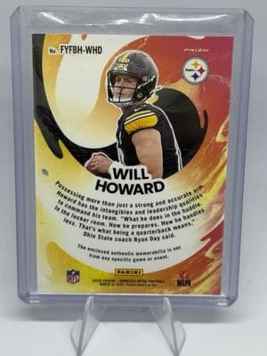 Panini Donruss Optic 2025 Will Howard First Year Fresh Prizm RC FYFBH-WHD - Thumbnail 2