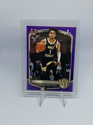 Bowman 2025 U Nate Calmese Wake Forest Purple /199 BPP-92 Rookie Basketball