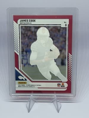 Panini 2024 Clearly Donruss James Cook Buffalo Bills #8 Red /99 Football - Thumbnail 2