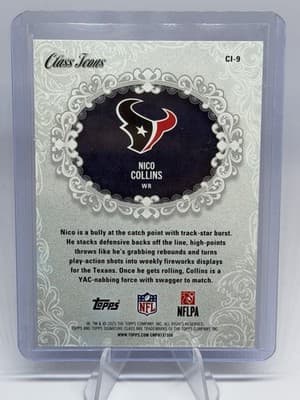 Topps Signature Class 2025 Nico Collins Houston Texans Class Icons Insert #CI-9 - Thumbnail 2