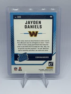 Panini 2024 Donruss Rated Rookie Jayden Daniels #389 Washington Commanders NFL - Thumbnail 2