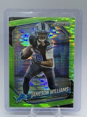 Panini Prizm 2025 Jameson Williams Detroit Lions Green Prizm Football #276