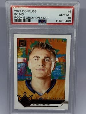 Panini Donruss 2024 Bo Nix Rookie Gridiron Kings #6 PSA 10 Broncos