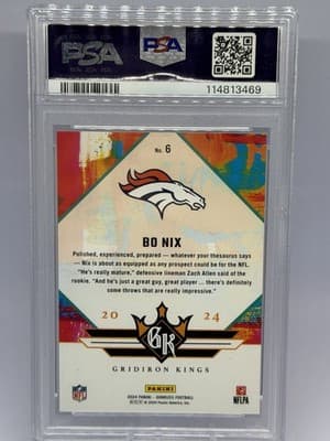 Panini Donruss 2024 Bo Nix Rookie Gridiron Kings #6 PSA 10 Broncos - Thumbnail 2