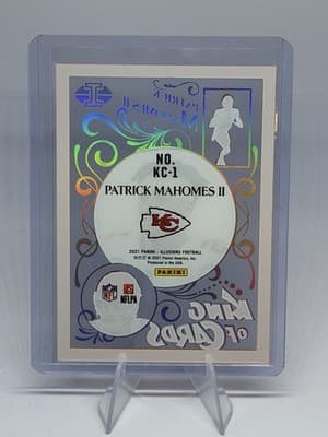 Panini Illusions 2021 Patrick Mahomes II Chiefs King of Cards Insert Orange KC-1 - Thumbnail 2