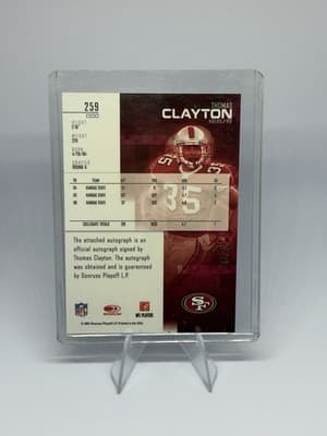 2007 Donruss Thomas Clayton 49ers Rookie 🔥Autograph NFL Memorabilia🔥 /9 #259 - Thumbnail 2