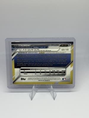 2016 Bowman Josh Staumont Royals Green 🔥Auto /99🔥 RC - Thumbnail 2
