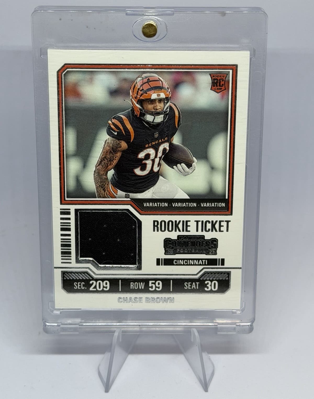 Panini Contenders 2023 Chase Brown Bengals Rookie Ticket Variation #TS5V