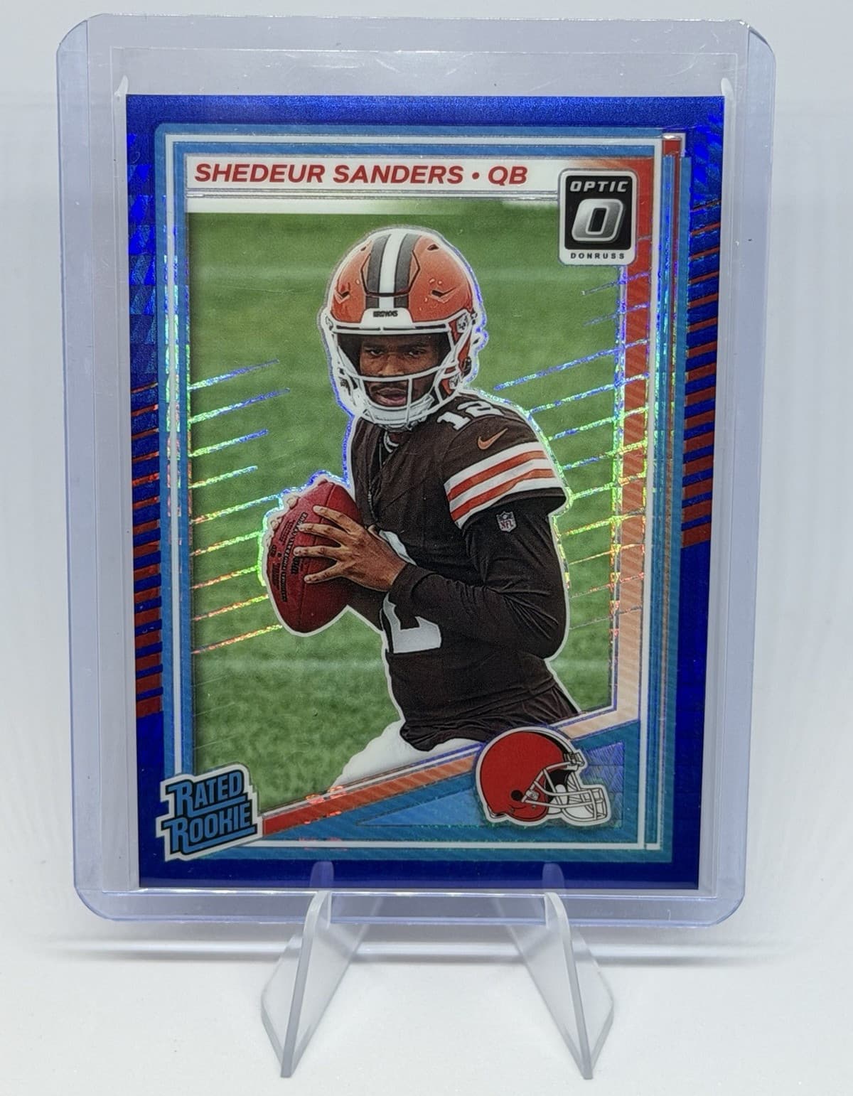 Panini 2025 Donruss Optic Shedeur Sanders Browns Rated Rookie Blue Hyper #203
