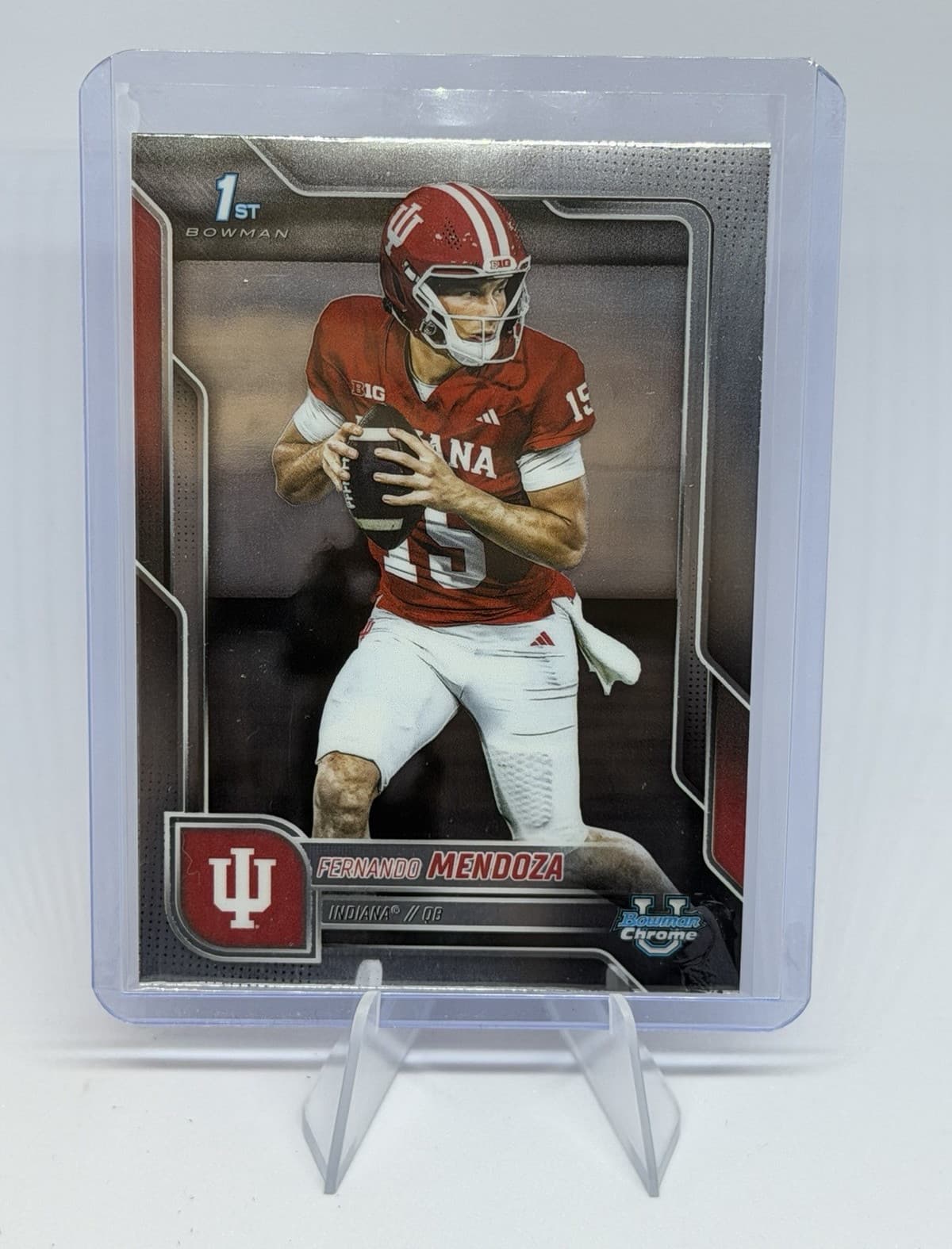 Topps 2025 Bowman University Chrome Fernando Mendoza #109 1st Bowman
