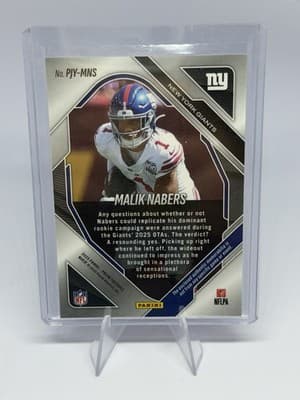Panini Prizm 2025 Malik Nabers Premier Jerseys Pink Prizm Giants #PJY-MNS - Thumbnail 2