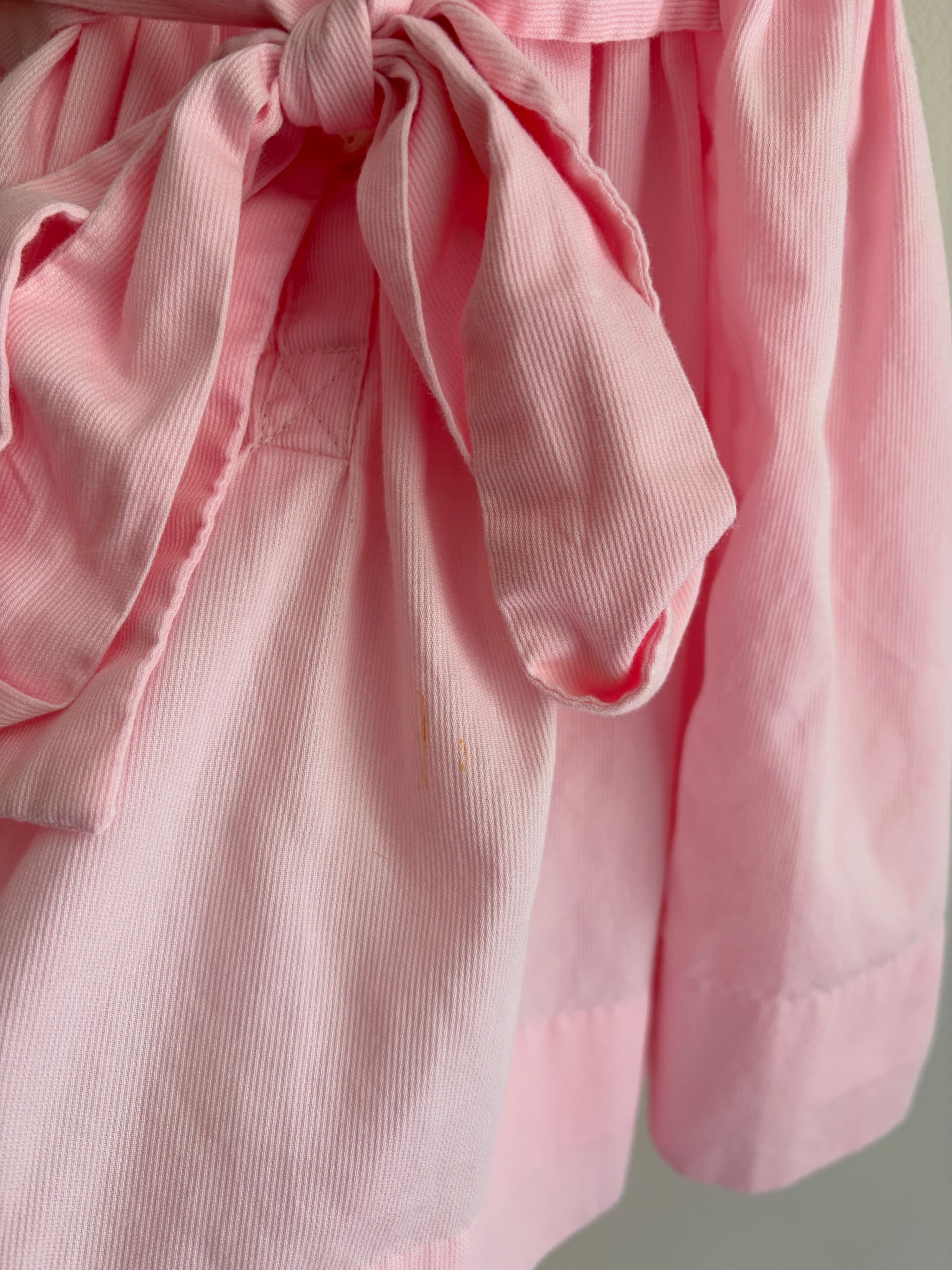 Cecil & Lou size 24 months Pink Smocked Dress with Ruffle Sleeves and Bow Back with slight stains pictured - Thumbnail 4