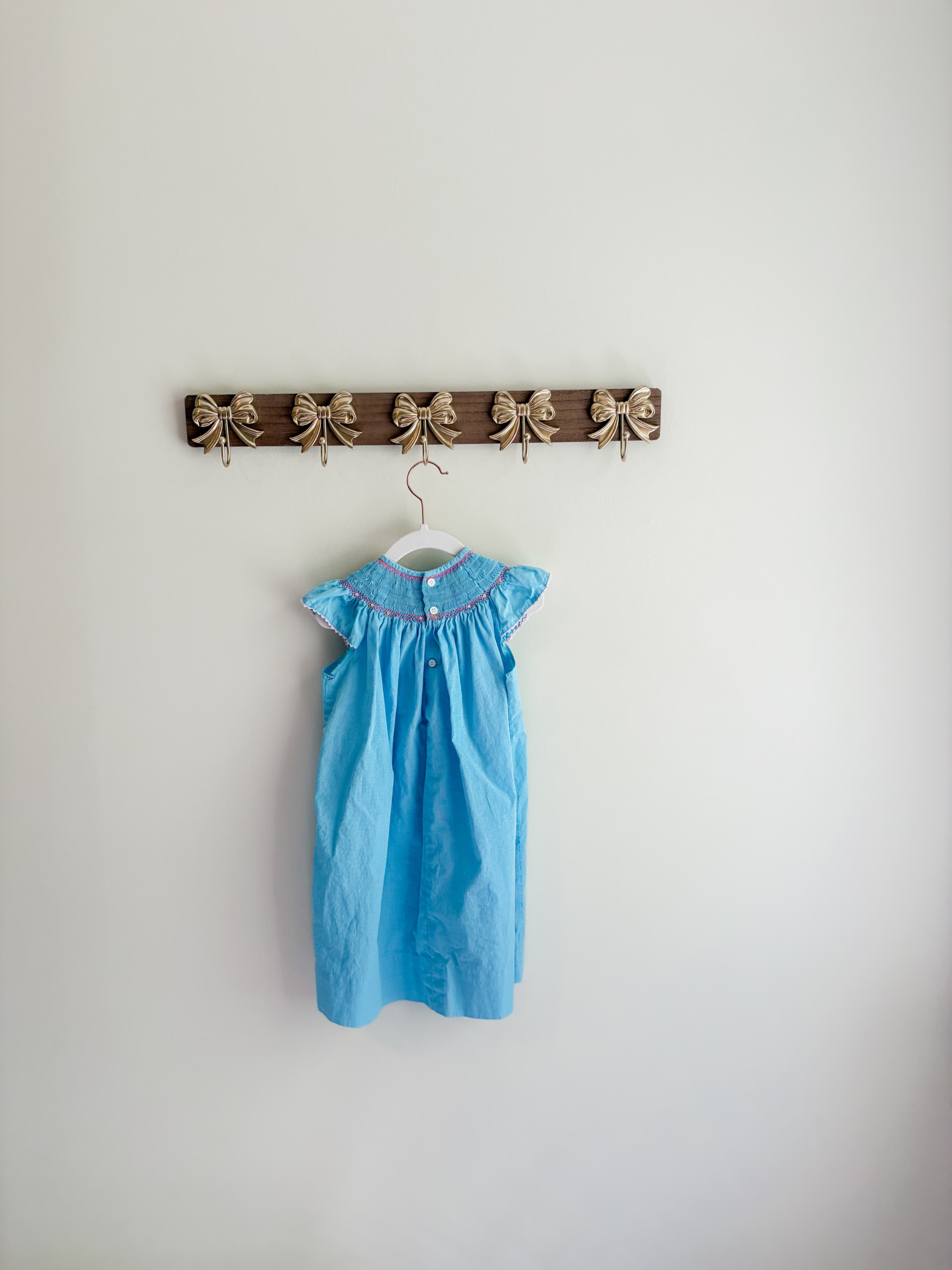 Orient Express Inc girls size 2 Blue Smocked Girls' Dress with Embroidered Details - Thumbnail 2