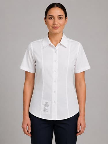 US Military Women's White Short Sleeve Dress Shirt Size 14 Regular #G93g