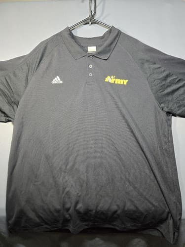 Adidas Army Black Knights Climalite Polo Shirt Black Gold Men's Size 2XL