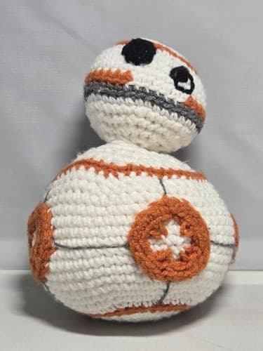 Handmade BB-8 Inspired Crochet Plush Toy Orange and White Amigurumi #G94g