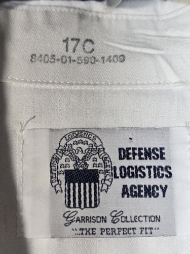 Defense Logistics Agency White Military Dress Shirt Men's Size 17 Collar Regular - Thumbnail 7