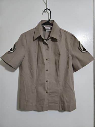 DSCP womens Khaki Short Sleeve Shirt Size: (16) NSN:8410-01-683-4980 #E72e