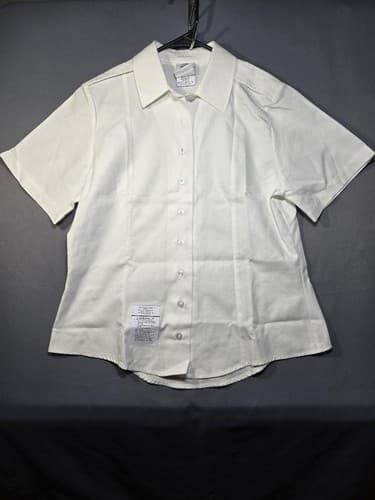 US Military Women's White Short Sleeve Dress Shirt Size 14 Regular #G93g - Thumbnail 2