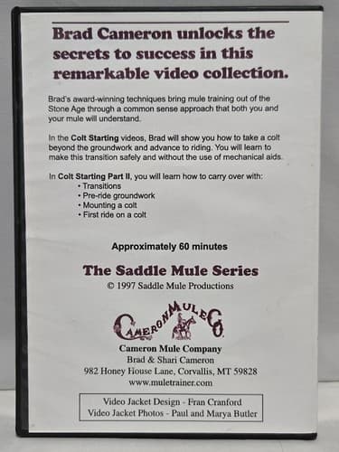 Brad Cameron Saddle Mule Series DVD Lot Vol 4 5 6 Training - Thumbnail 8