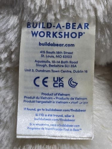 Build-A-Bear Workshop Classic White Plush Stuffed Animal Teddy Bear 16" #G96g - Thumbnail 4