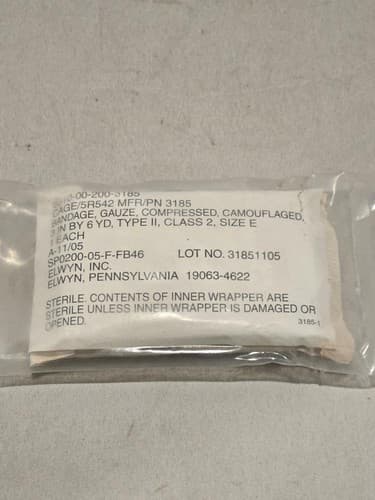 Military Gauze Bandage Compressed 3"x6yd Type II Class 2 – USGI Sealed #K7k