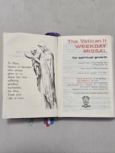 Vintage The Vatican II Weekday Missal Catholic Liturgy Book Black Hardcover - Thumbnail 4