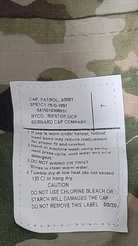 US Army Patrol Cap (SIZE: 7) OCP Camouflage Cap #83n - Thumbnail 7