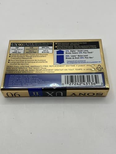 Lot of 5 Blank Cassette Tapes TDK SA90 & Sony UX 90 Type II Chrome Sealed - Thumbnail 5