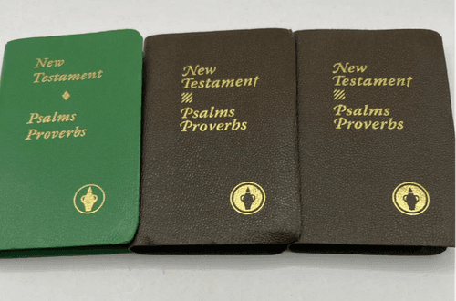 Lot of 3 Pocket Size Bibles New Testament Psalms Proverbs Leatherette #L43lB