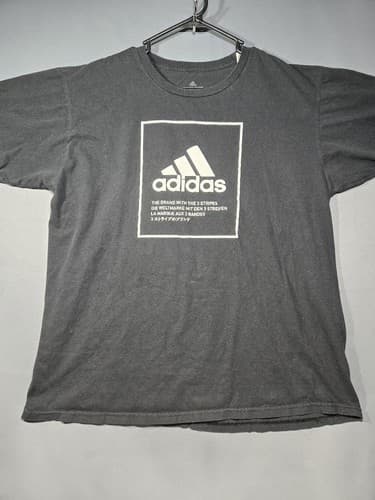 Adidas Men's Gray Heather Short Sleeve Trefoil Graphic T-Shirt Size XL #S116s
