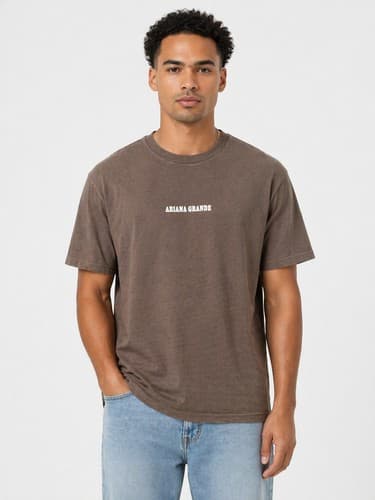 Ariana Grande "Yes, And?" Official Merch Graphic Brown T-Shirt Men's Size L S114
